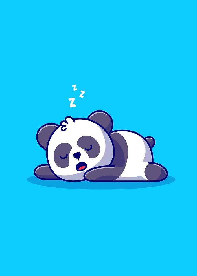 Cute panda sleeping