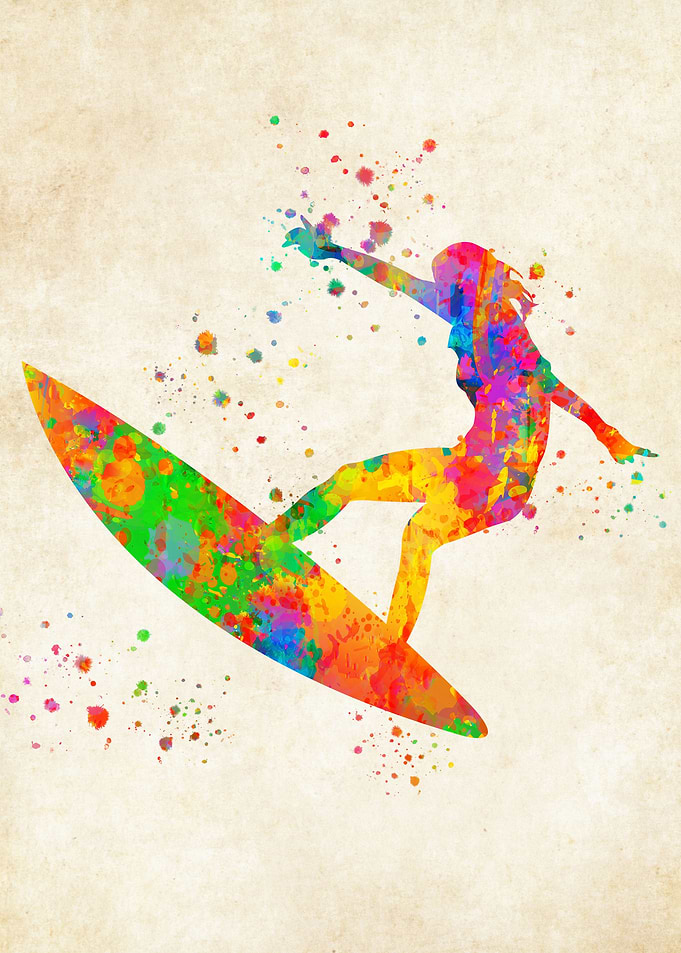 Windsurfing watercolor