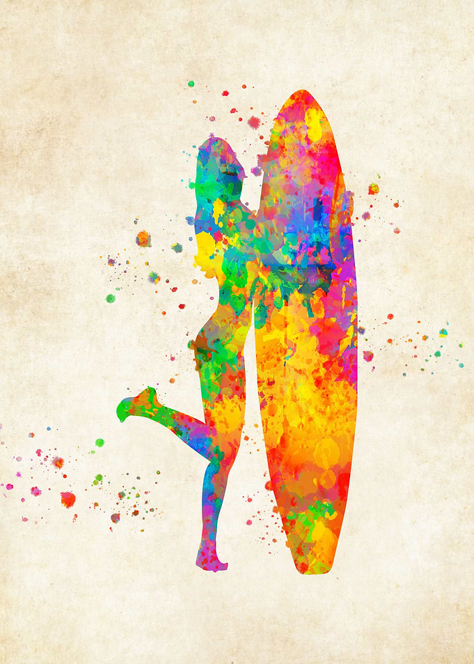 Windsurfing watercolor