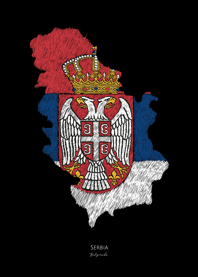 SERBIA WORLD CUP FLAG MAP