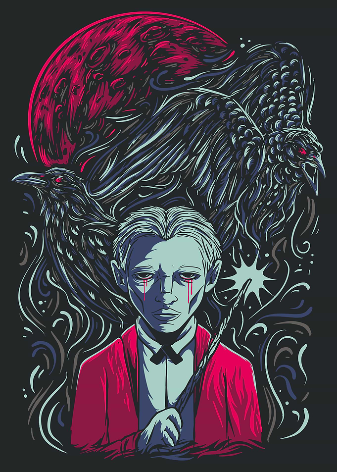 Raven wizard magic Poster
