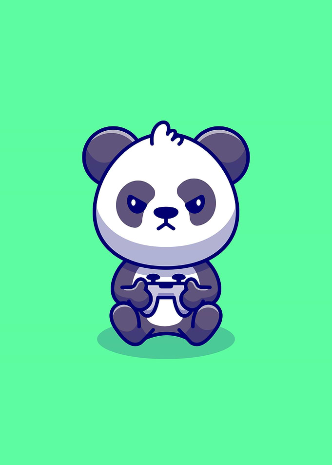 Cute panda gaming