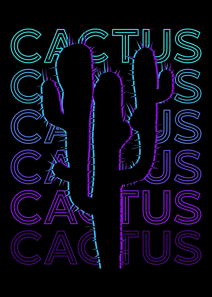 Cactus Cacti Retro