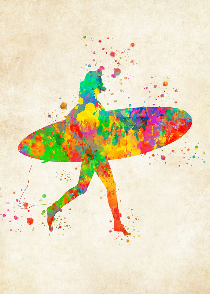 Windsurfing watercolor