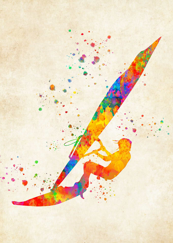 Windsurfer watercolor