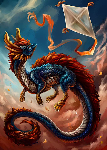 Autumn Happy Dragon kite