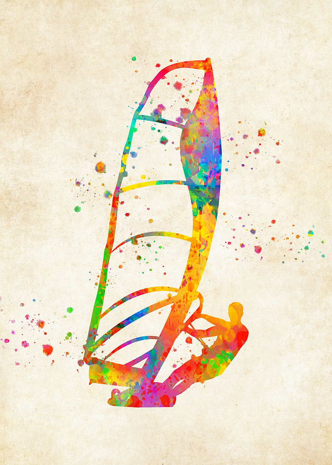 Windsurfer watercolor
