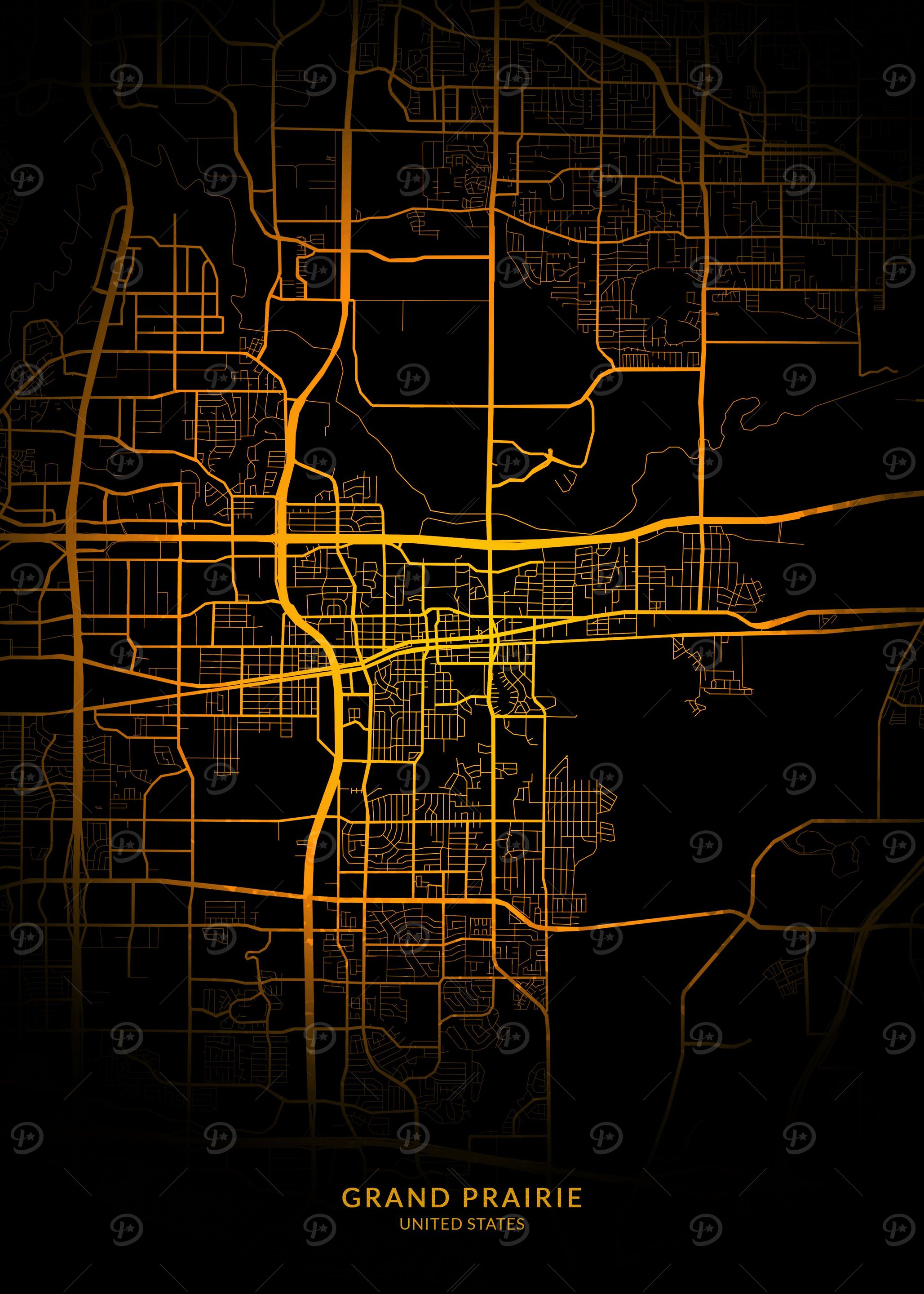 Grand Prairie USA City Map