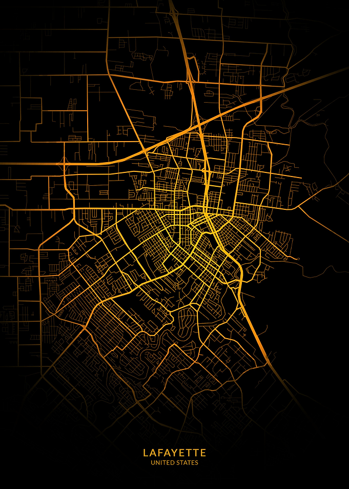 Lafayette USA City Map