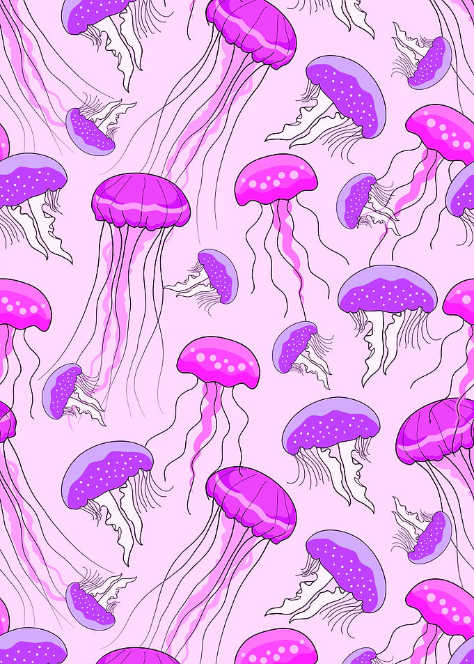 Purple pink jallyfish