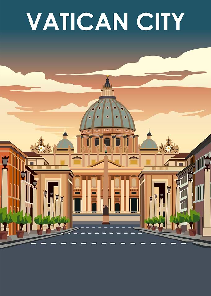 Vatican City Travel Poster