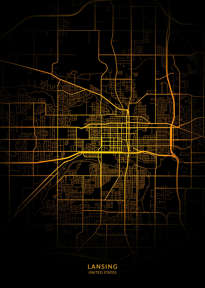 Lansing USA City Map