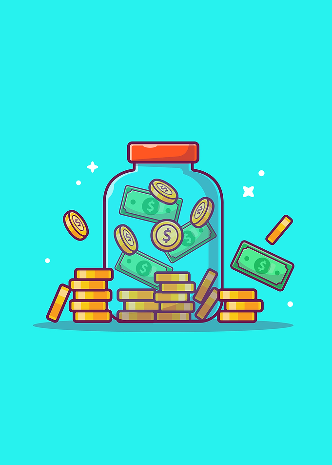 Jar With Coin And Money