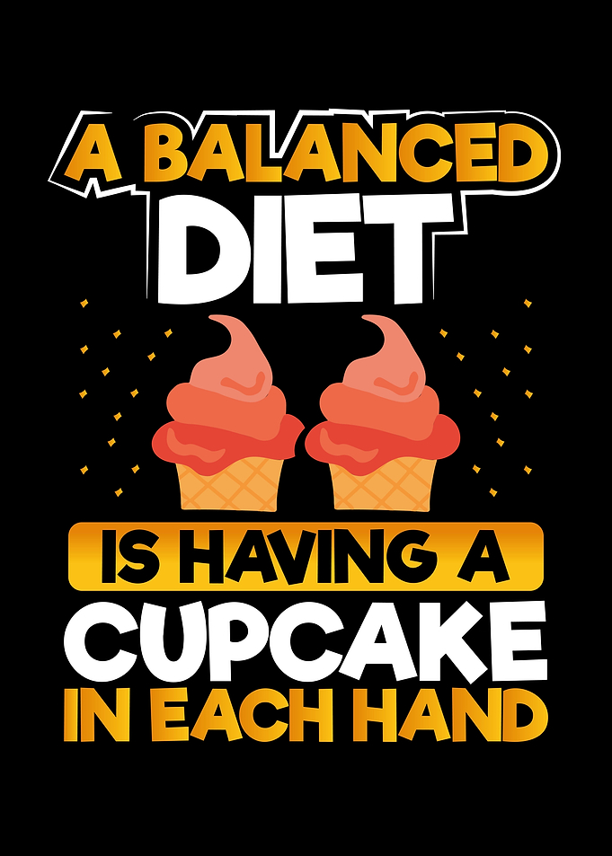 A balanced diet with cupca