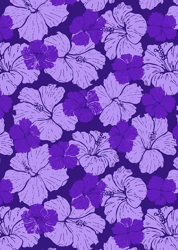 Purple hibiscus flowers