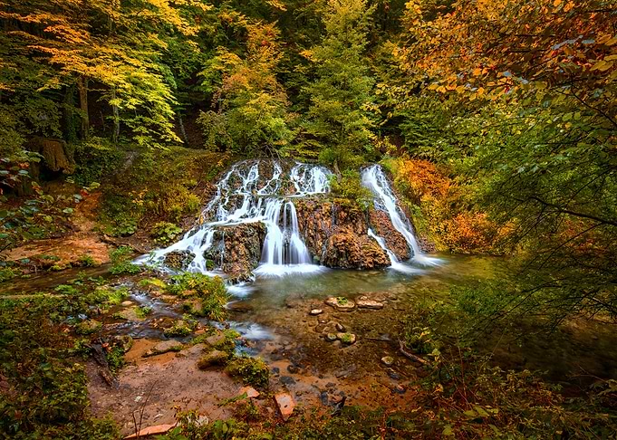waterfalls in autumn