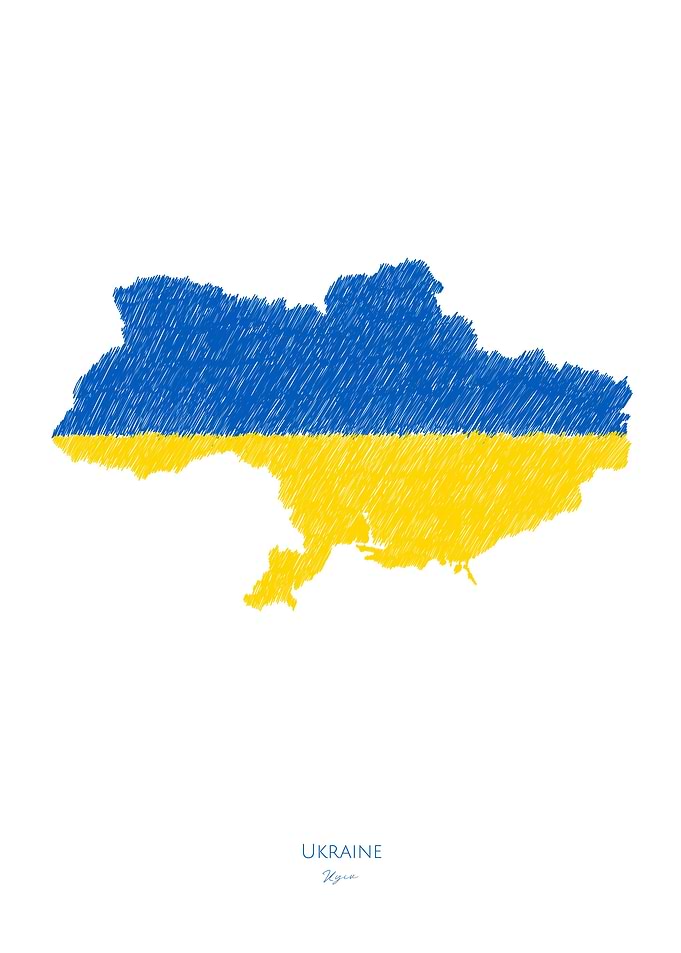 UKRAINE UKRAINA FLAG MAP