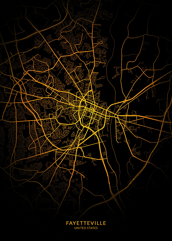 Fayetteville USA City Map