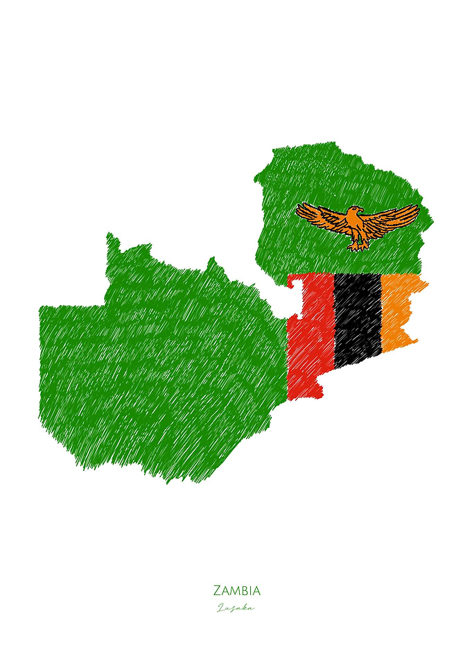 ZAMBIA FLAG MAP BESTSELLER