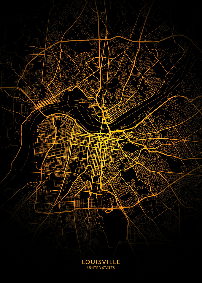 Louisville USA City Map