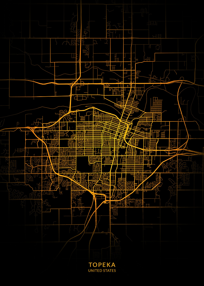 Topeka City Map Gold
