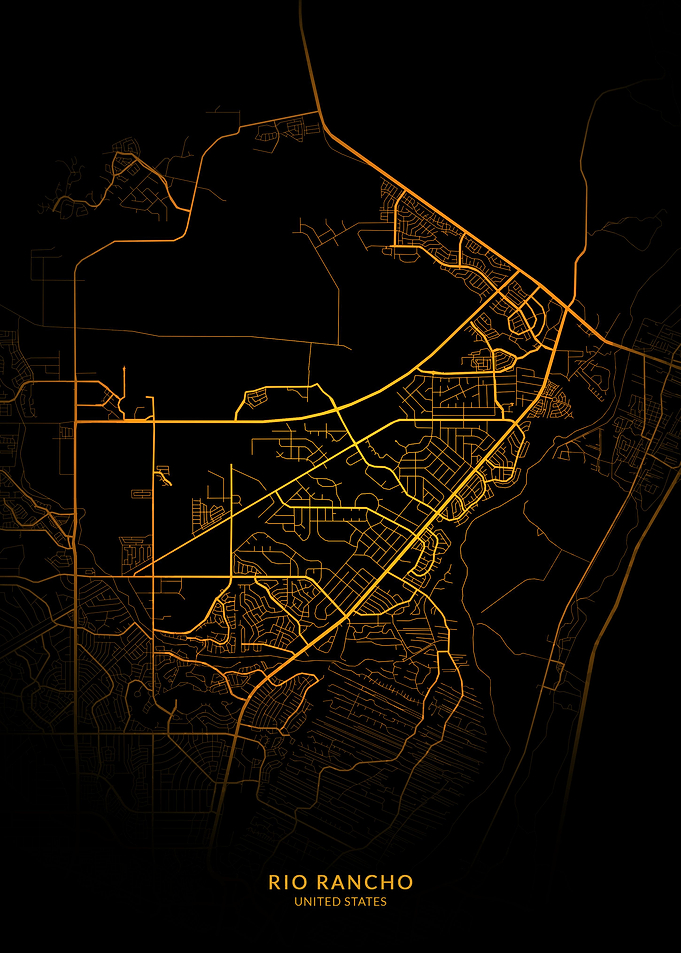 Rio Rancho City Map Gold