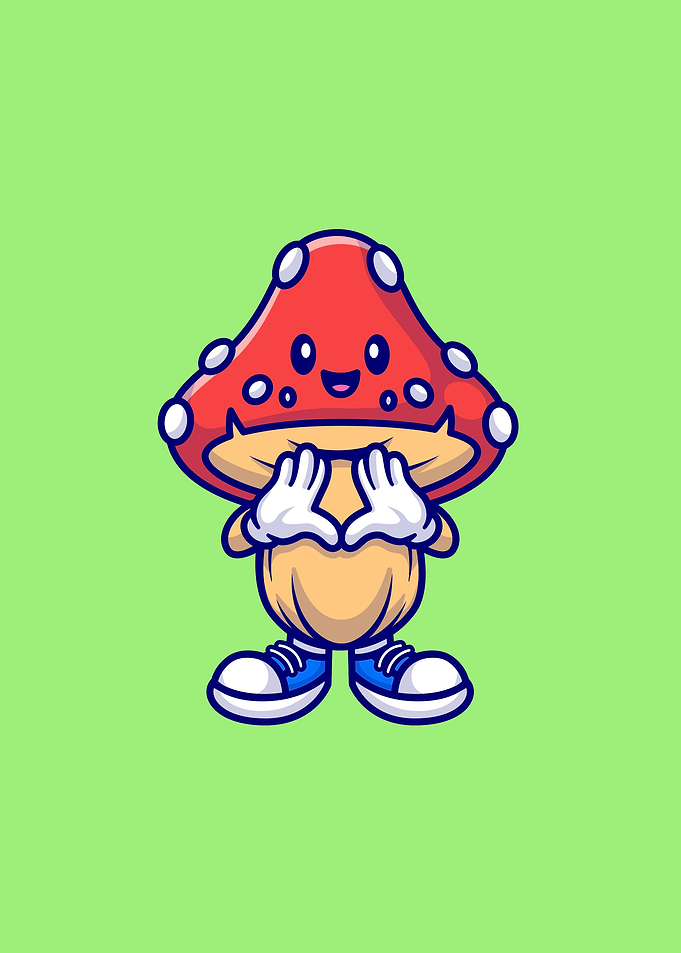 Happy cute mushroom