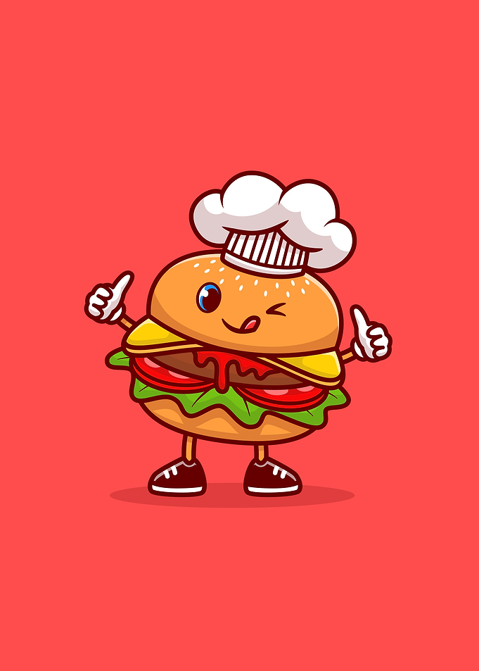 Cute burger chef
