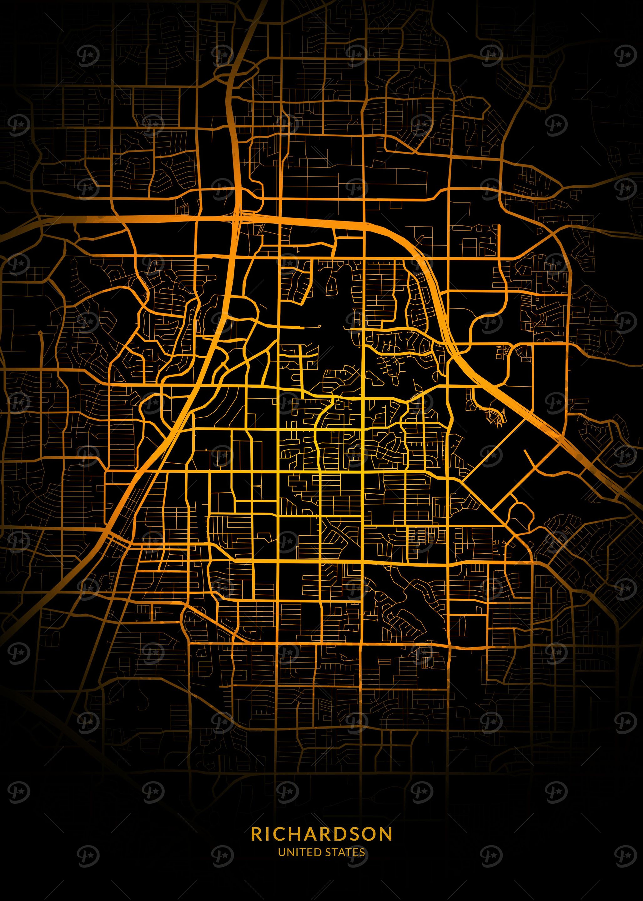 Richardson City Map Gold