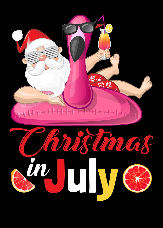 Santa on flamingo