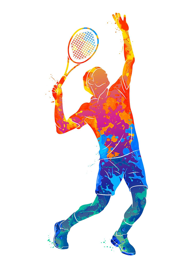 Abstract tennis player