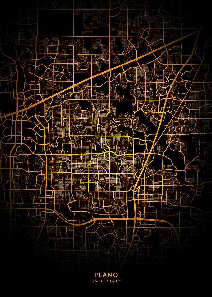 Plano City Map Gold