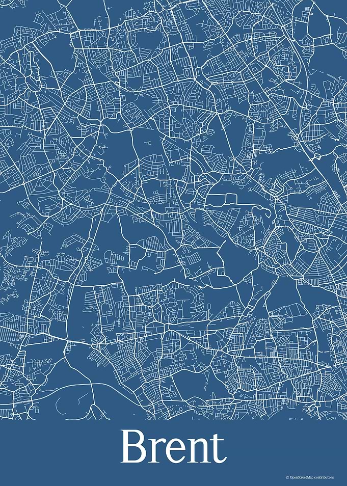 Brent UK Blue Map