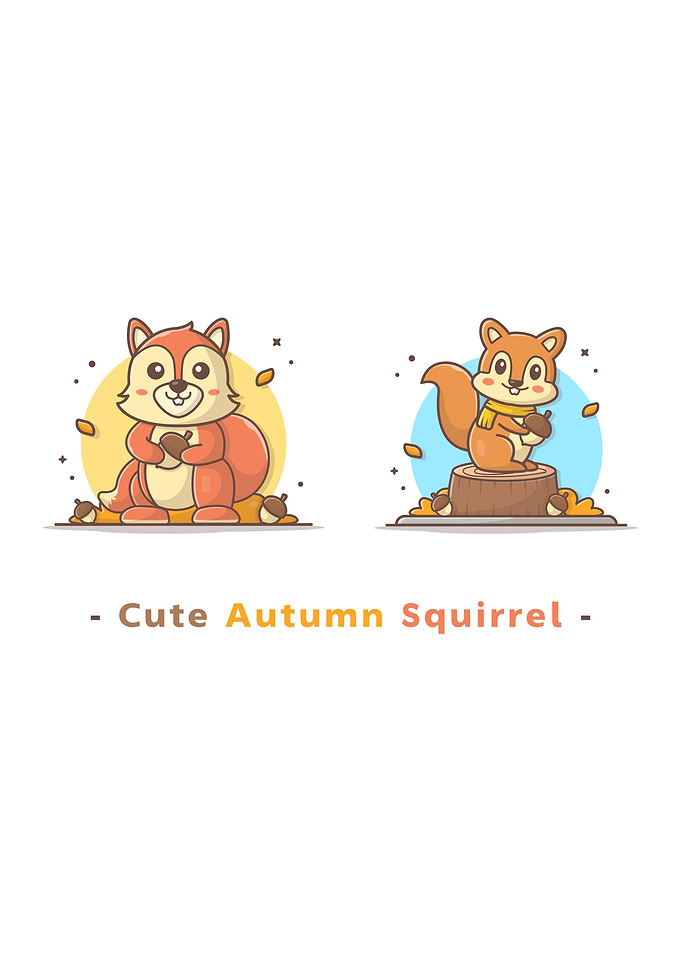 Cute autumn squirrel