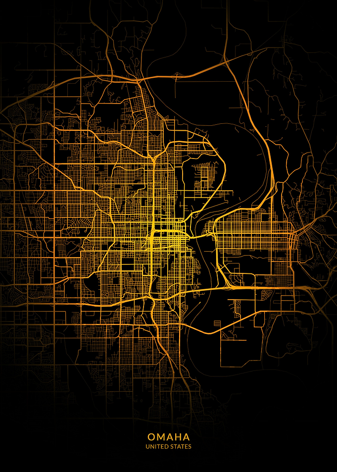 Omaha City Map Gold