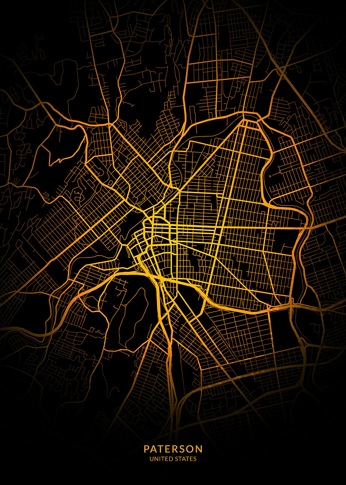 Paterson City Map Gold
