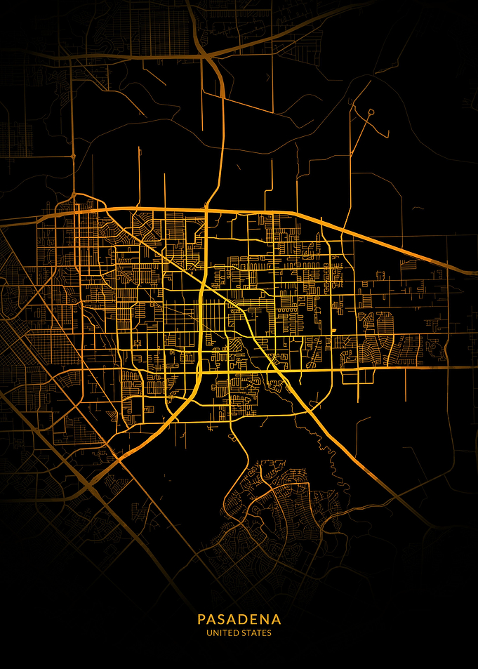 Pasadena City Map Gold