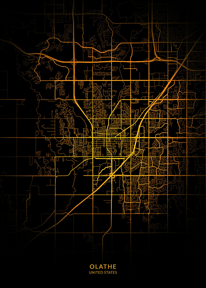 Olathe City Map Gold