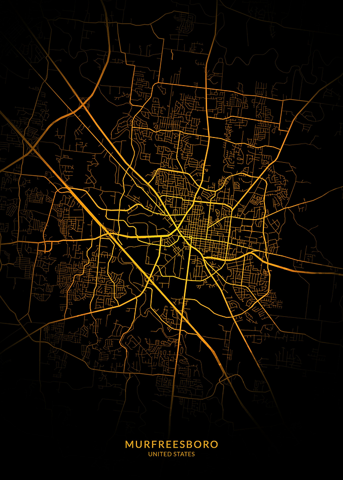 Murfreesboro City Map Gold