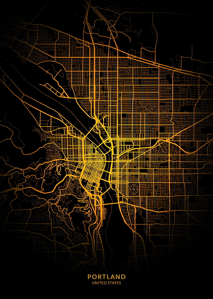 Portland City Map Gold