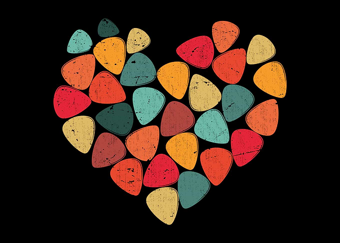 Heart Guitar Pick Music