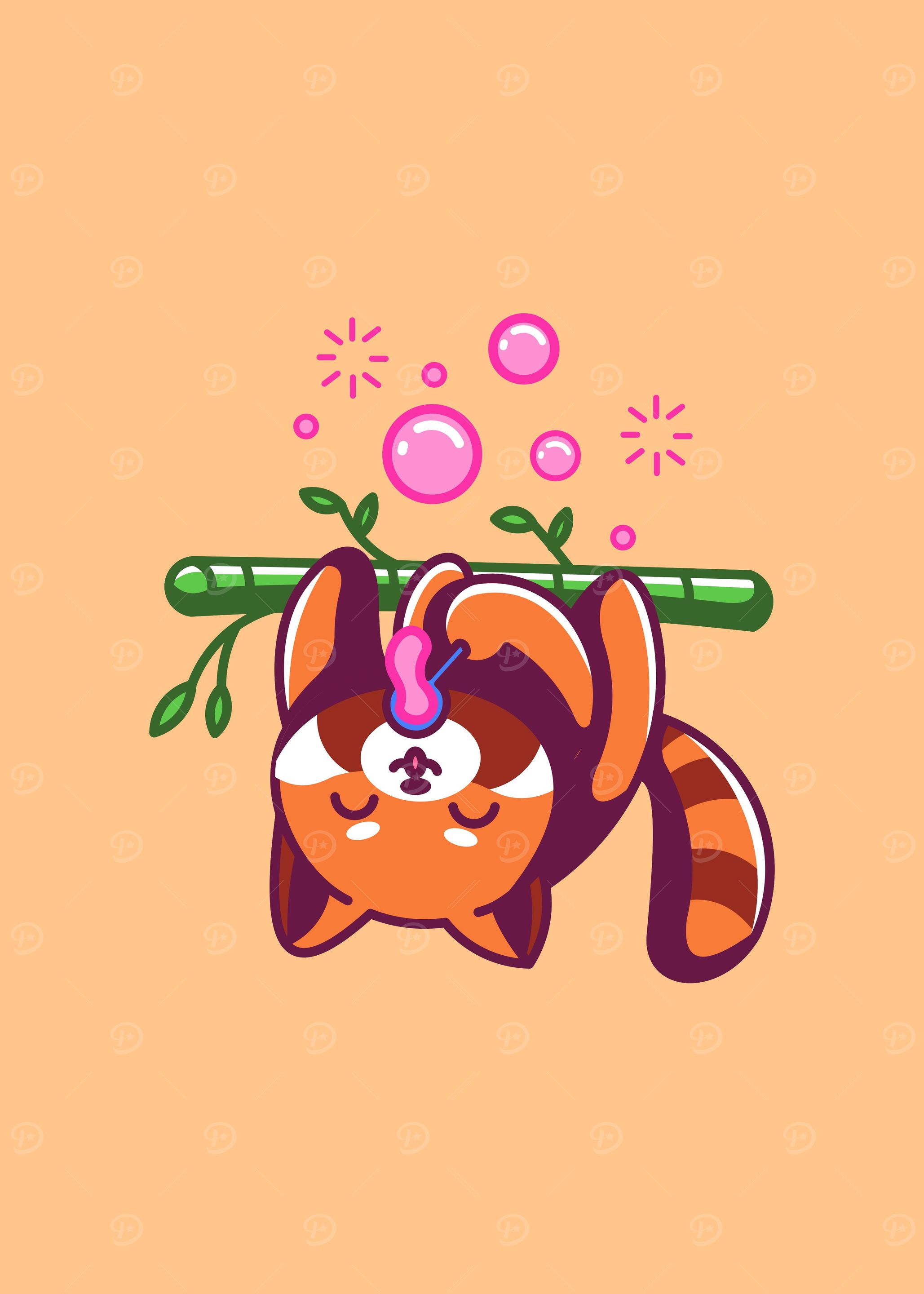 panda blowing bubble
