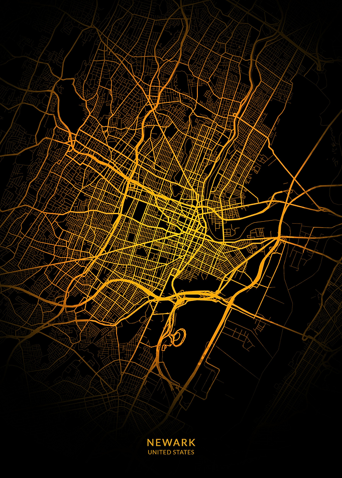 Newark City Map Gold