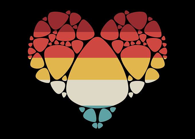 Guitar Pick Heart Music