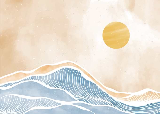 Mountain and Ocean wave