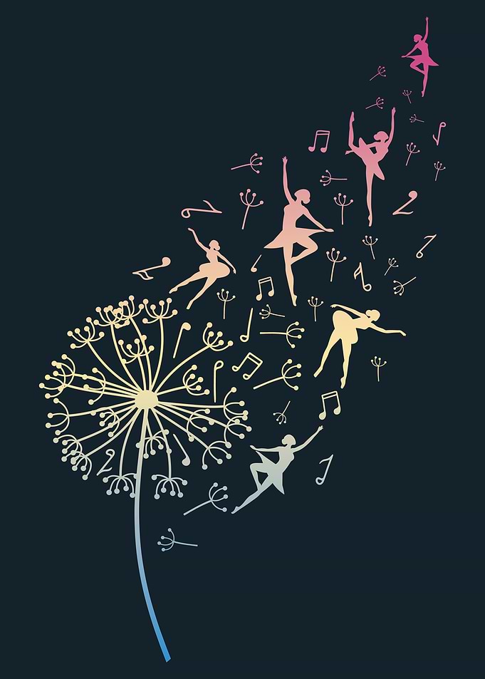 Musical notes and dancing