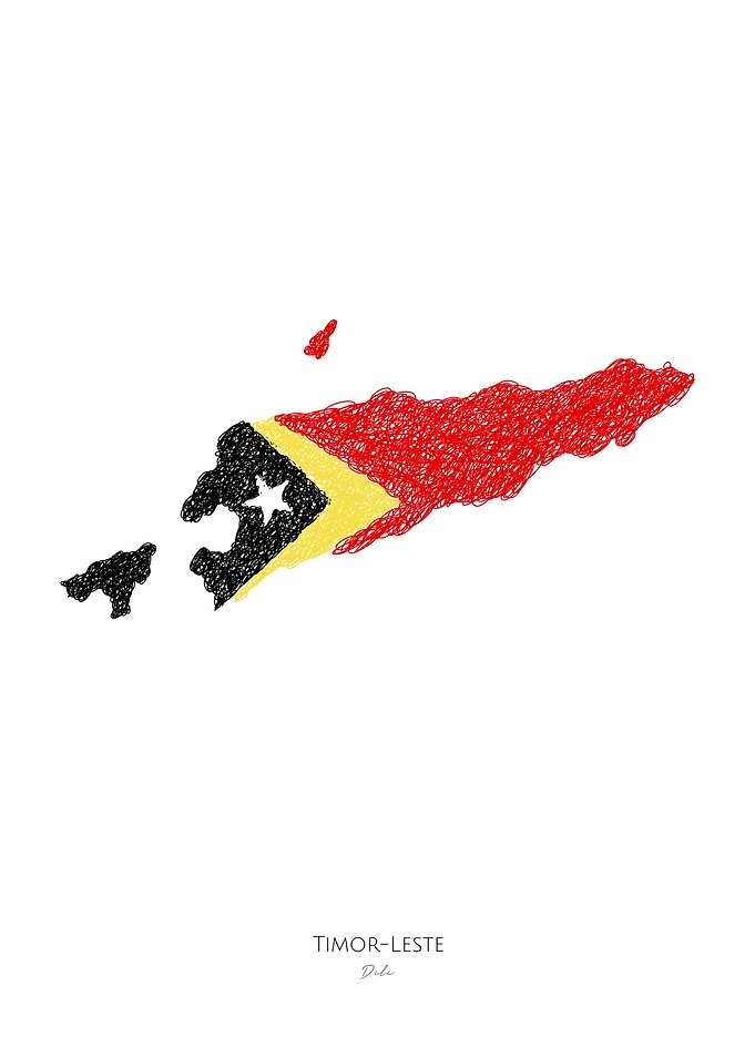 TIMOR LESTE DILI FLAG MAP