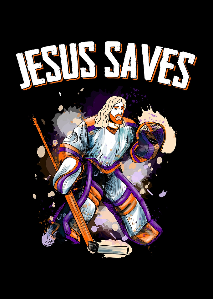 Goalie Jesus Saves Hockey