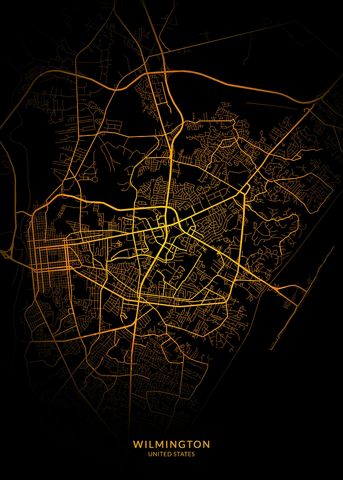 Wilmington City Map Gold