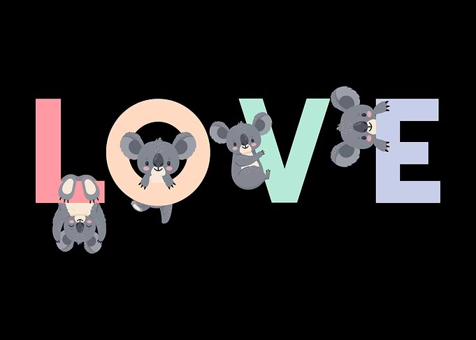 Girls Koala Love Cute